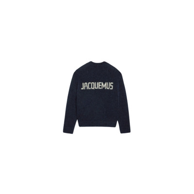 Alpaca Gebreide Trui Jacquemus , Blue , Heren