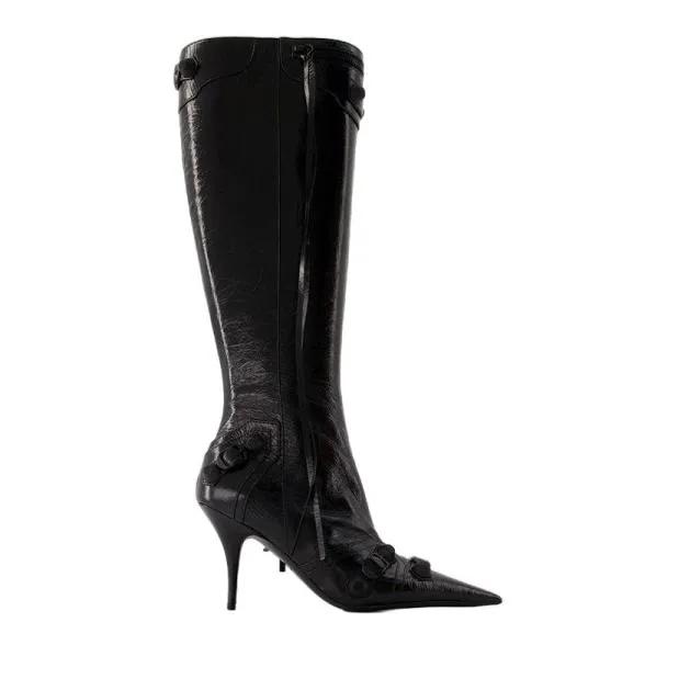 Balenciaga Boots & laarzen - Cagole H90 Boots - Leather - Black in zwart