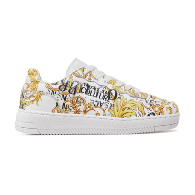 Barok Print Leren Sneakers voor Vrouwen Versace Jeans Couture , Multicolor , Dames