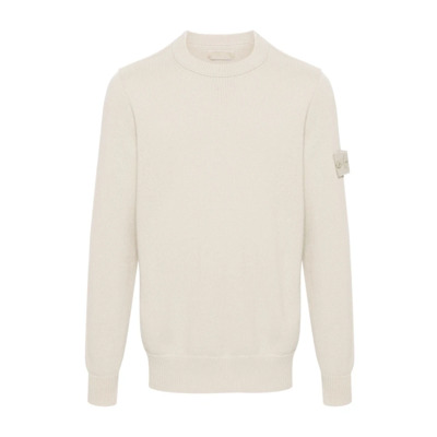 Beige Gebreide Crew Neck Sweater Stone Island , Beige , Heren