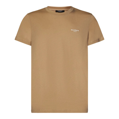 Beige Ribgebreide T-shirts en Polos Balmain , Beige , Heren