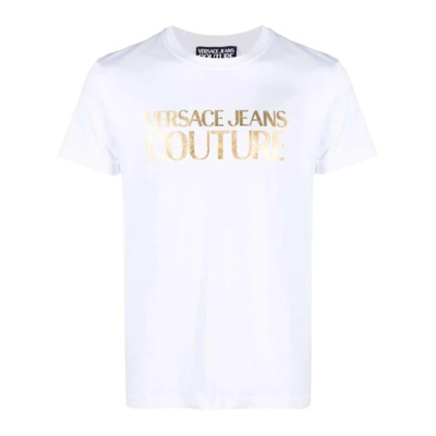 Bianco T-shirt met Korte Mouwen - Herenmode Versace Jeans Couture , White , Heren