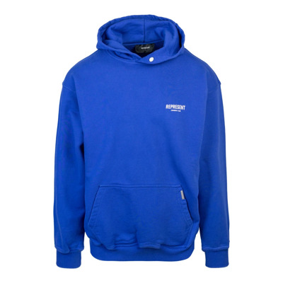 Blauwe Hoodie Losse Pasvorm Kangoeroezak Represent , Blue , Heren