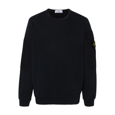 Blauwe Jersey Sweater met Zak Stone Island , Blue , Heren