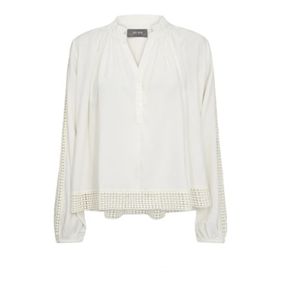 Boho-geïnspireerde kanten blouse met pofmouwen MOS Mosh , Beige , Dames