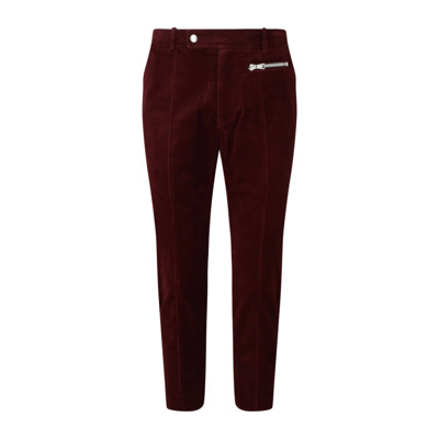 Bordeauxrode Katoenen Suède Korte Broek Balmain , Red , Heren