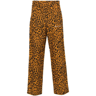 Broek met luipaardprint en elastische tailleband Palm Angels , Orange , Heren