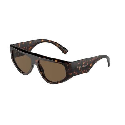 Bruin Donker Frame Zonnebril Carey Stijl Dolce & Gabbana , Brown , Unisex