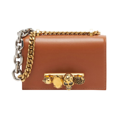 Bruine Mini Jewelled Satchel Tas Alexander McQueen , Brown , Dames