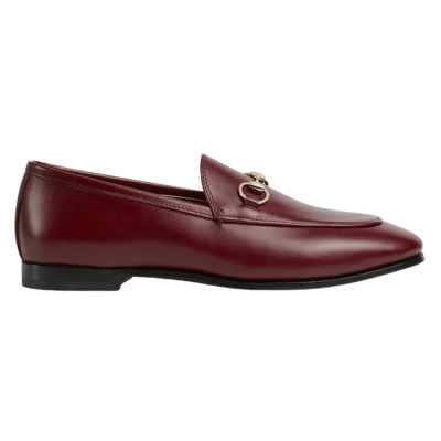 Burgundy Horsebit Loafers Gucci , Brown , Dames