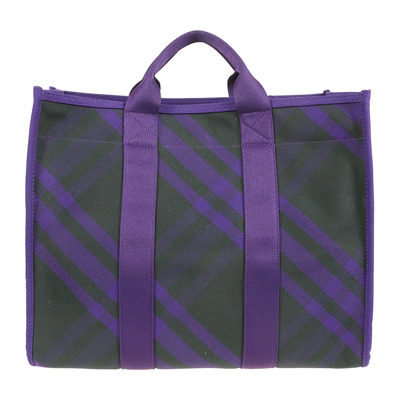 Canvas Check Tote Tas Burberry , Purple , Heren