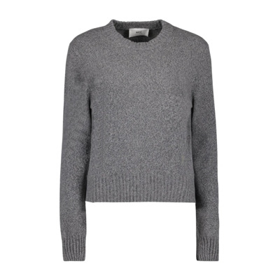 Cashmere Trui met Ronde Hals Ami Paris , Gray , Dames