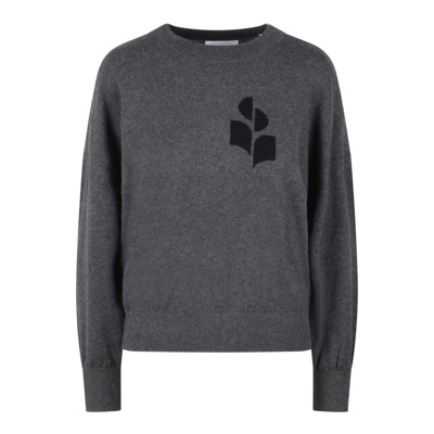 Contrasterend Logo Crew Neck Sweater Isabel Marant Étoile , Gray , Dames