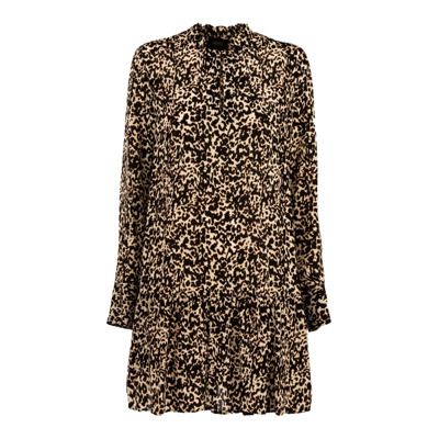 Elegante Korte Jurk Zwart Animalier Liu Jo , Multicolor , Dames