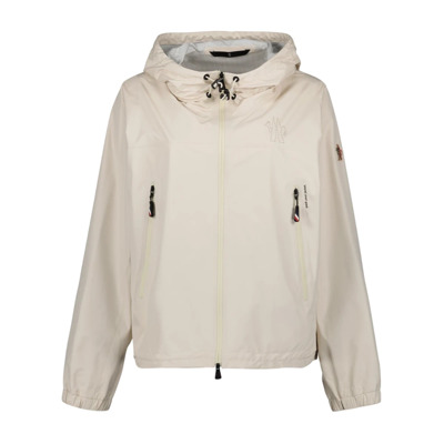 Fanes Hoge Hals Hoodie Jas Moncler , Beige , Dames