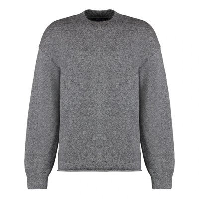 Geribbelde gebreide wollen trui Jacquemus , Gray , Heren