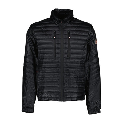 Gewatteerde Hoge Hals Rits Jas Moncler , Black , Heren