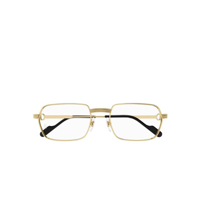 Gouden Rechthoekige Metalen Bril Premiere Ct0483O Cartier , Yellow , Heren