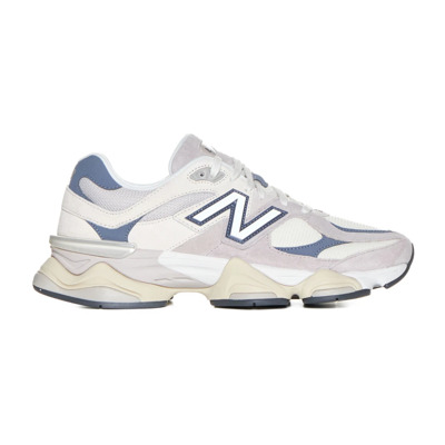 Grijs Blauw Ivoor Leren Sneakers New Balance , Gray , Heren