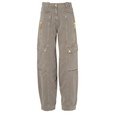 Grijze Cargo Jeans met Lage Taille en Wijde Pijpen Elisabetta Franchi , Gray , Dames