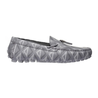 Grijze Leren Loafer Schoenen Dior , Gray , Heren