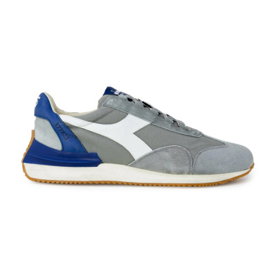 Grijze Leren Vetersneakers Diadora , Gray , Heren