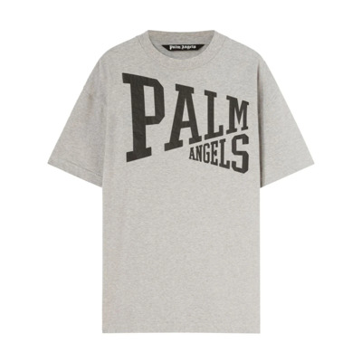 Grijze katoenen T-shirt voor heren - Aw23 collectie Palm Angels , Gray , Heren