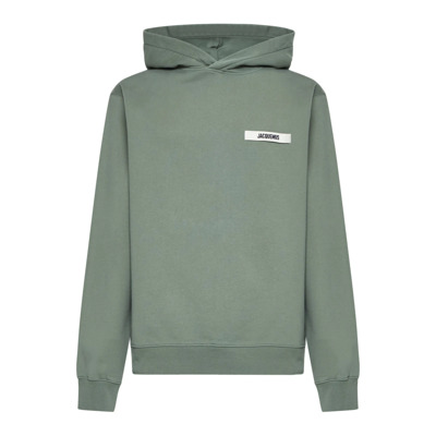 Groene Katoenen Hoodie met Grosgrain Lint Jacquemus , Green , Heren