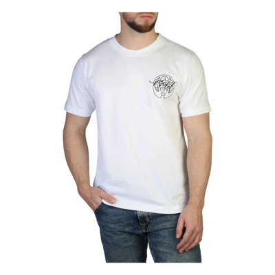 Heren Korte Mouw Ronde Hals Katoenen T-Shirt Off White , White , Heren