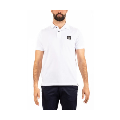 Heren Polo Shirt Stone Island , White , Heren