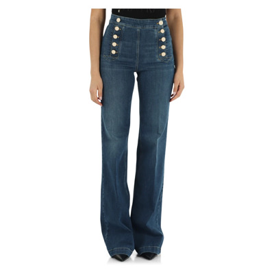 Hoge Taille Flared Jeans Elisabetta Franchi , Blue , Dames