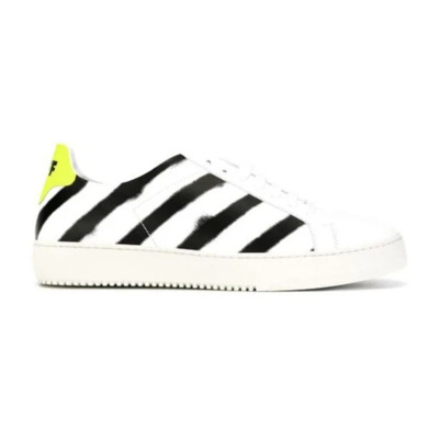 Italiaanse Leren Sneakers Sprayverf Off White , White , Dames