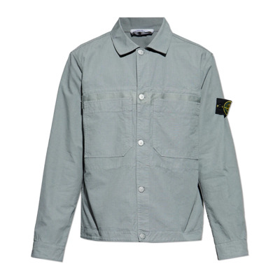 Jas met logo Stone Island , Gray , Heren