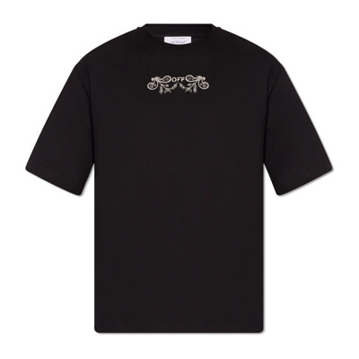 Katoenen T-shirt Off White , Black , Heren