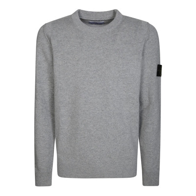 Lambswool Crew Neck Sweater Stone Island , Gray , Heren