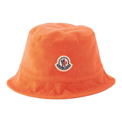 Logo Katoenen Beanie Muts Moncler , Orange , Dames