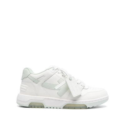 Mintgroene Leren Sneakers Off White , White , Heren