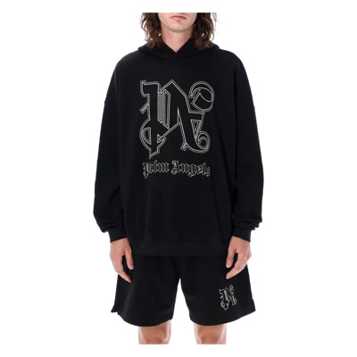 Monogram Statement Hoodie Palm Angels , Black , Heren