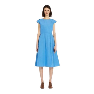 Mouwloze Taffeta Maxi Jurk Max Mara Weekend , Blue , Dames