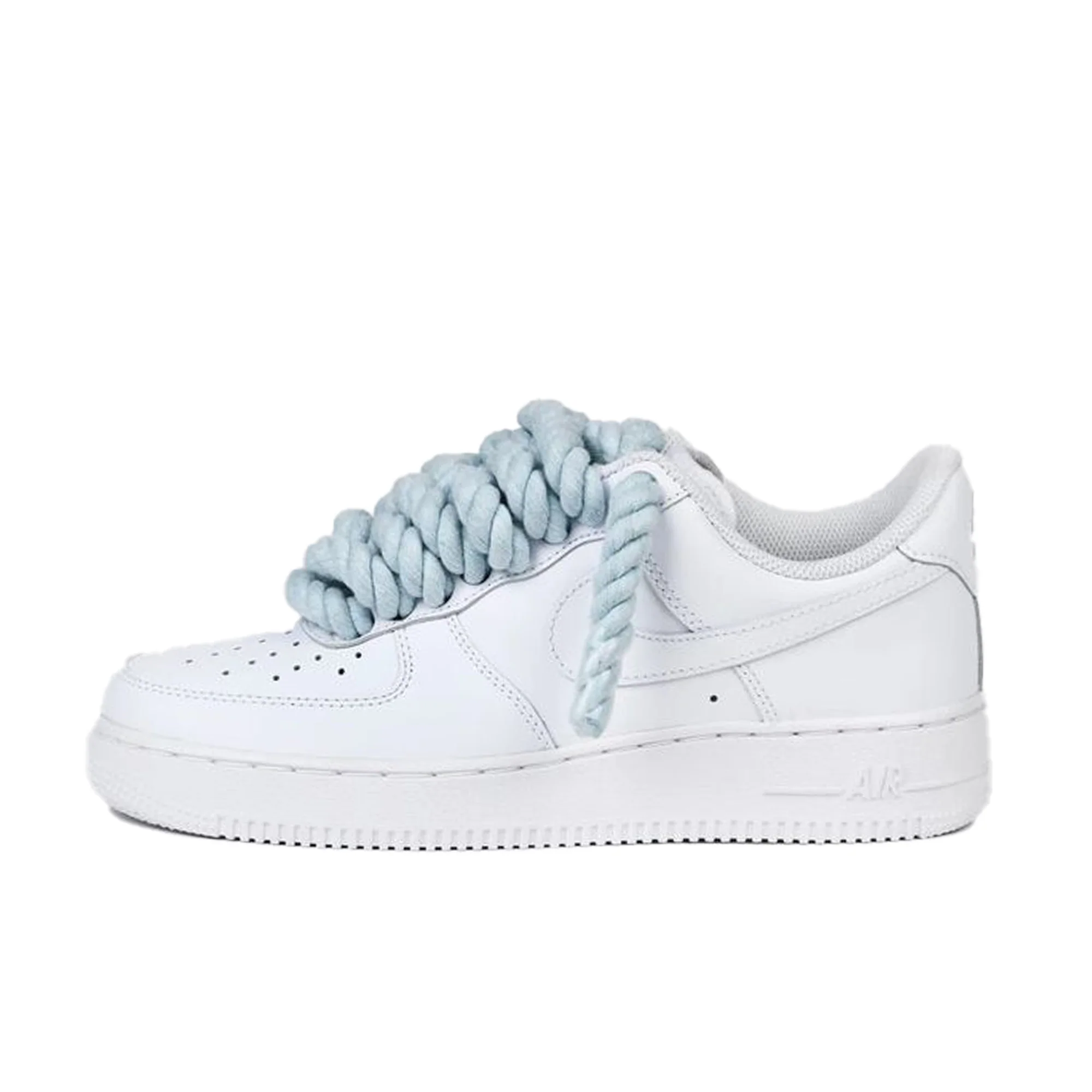 Nike Air force 1 low rope laces baby blue custom