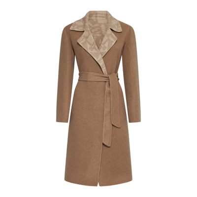 Omkeerbare Kamelenharen Jas Max Mara , Brown , Dames