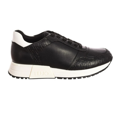 Originele Design Sneakers met Platte Veters Liu Jo , Black , Dames