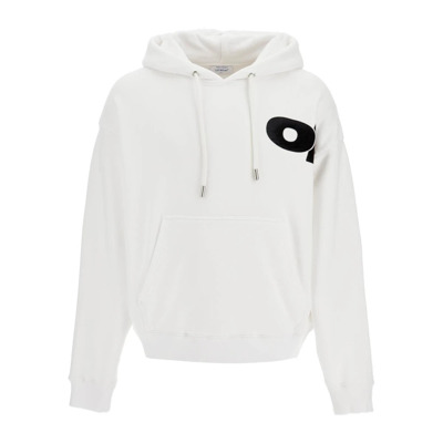 Oversized Hoodie met Logo Print Off White , White , Heren