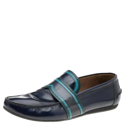 Pre-owned Leather flats Prada Vintage , Blue , Dames