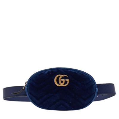 Pre-owned Velvet gucci-bags Gucci Vintage , Blue , Dames