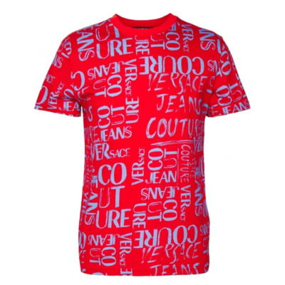 Rood Logo Print T-shirt voor Heren - XL Versace Jeans Couture , Red , Heren