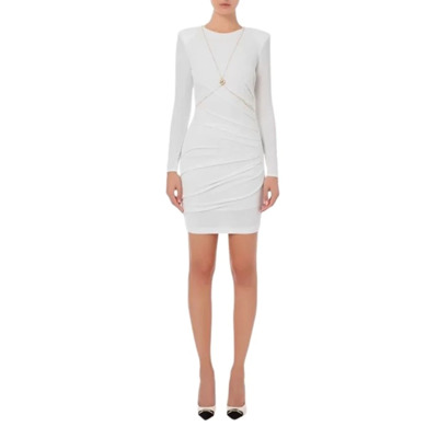 Sensuele Ivory Jurk met Body Chain Elisabetta Franchi , White , Dames