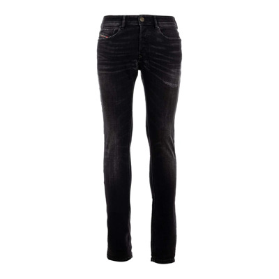 Slim Fit Zwarte Denim Jeans Diesel , Black , Heren