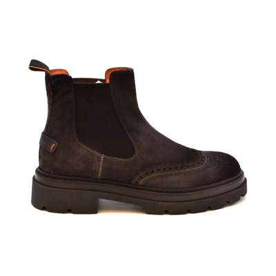 Stijlvolle Donkerbruine Enkellaarzen Aw22 Santoni , Brown , Heren