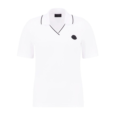 Stijlvolle Polo Shirt voor Mannen Moncler , White , Dames